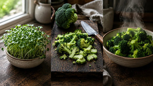 Brotes de brócoli: glucorafanina, mirosinasa y por qué la forma importa - Supersentials