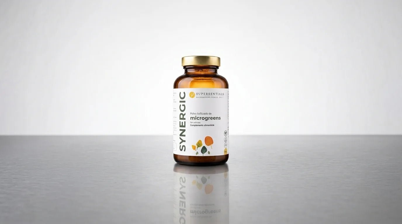 Pot de SYNERGIC sur une surface grise